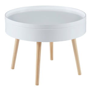 Konferenční stolek Bongard bílý Ø60x45 cm [en.casa]