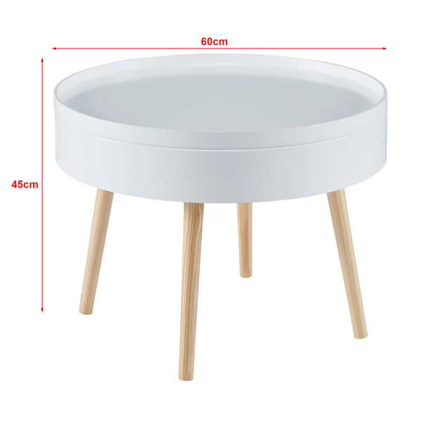 Konferenční stolek Bongard bílý Ø60x45 cm [en.casa]