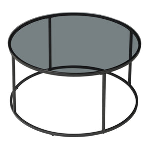 Konferenční stolek Kolari  45 x Ø80 cm Černá/Transparentní různé barvy [en.casa]