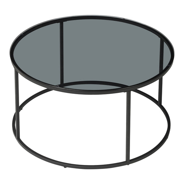 Konferenční stolek Kolari  45 x Ø80 cm Černá/Transparentní různé barvy [en.casa]