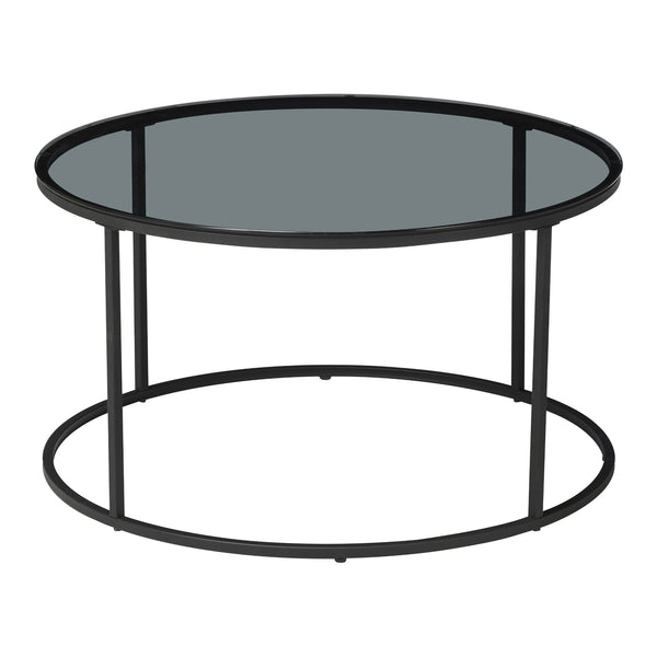 Konferenční stolek Kolari  45 x Ø80 cm Černá/Transparentní různé barvy [en.casa]