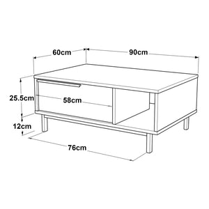Konferenční stolek Majaajoå 90x60x38 cm [en.casa]