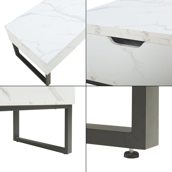 Konferenční stolek Rauli s výklopnou deskou a úložným prostorem 100x50x47 cm [en.casa]