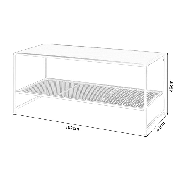 Konferenční stolek Ruokolahti ocel 102x43x46cm [en.casa]