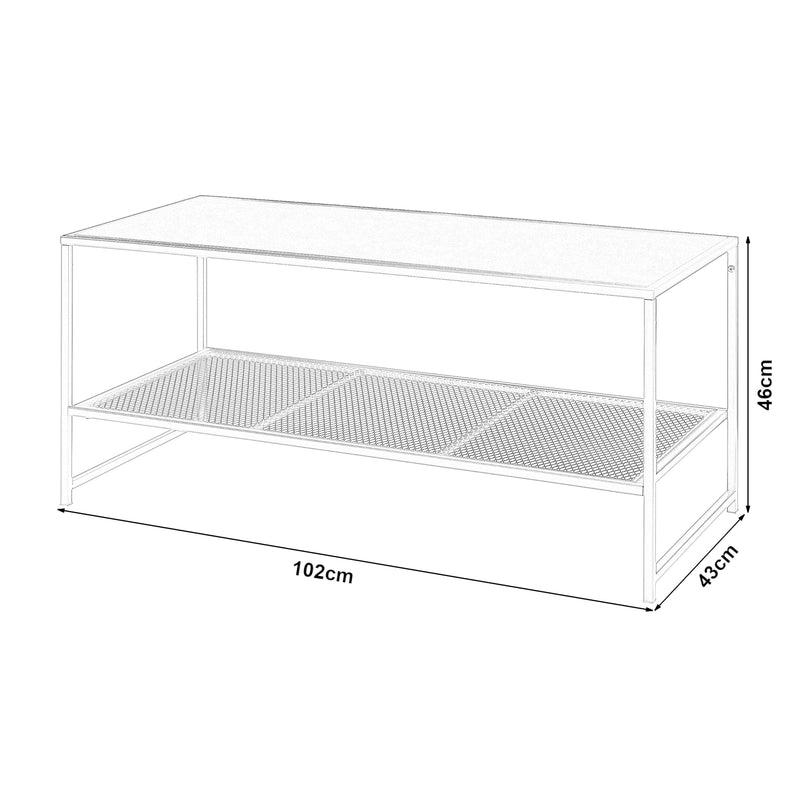 Maßskizze Konferenční stolek Ruokolahti ocel 102x43x46cm [en.casa]