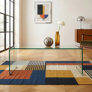 Konferenční stolek Väsas 90x45x35 cm tvrzené sklo [en.casa]