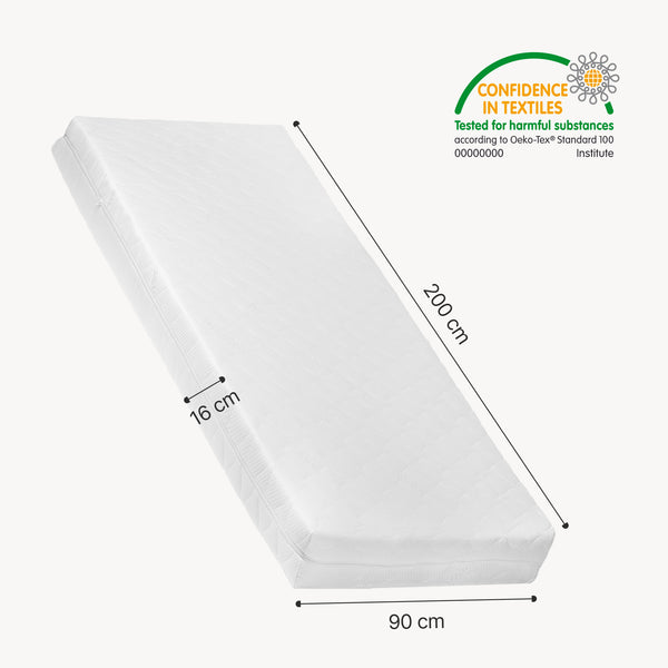 Dvojlůžko Aarghonmaa s 1 matrací 90x200 cm borovicové dřevo [en.casa]