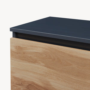 Sideboard Kyr černé/ dub rustikální vzhled [en.casa]