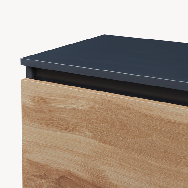 Sideboard Kyr černé/ dub rustikální vzhled [en.casa]