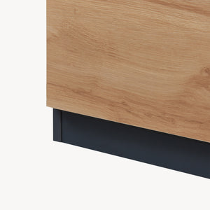 Sideboard Kyr černé/ dub rustikální vzhled [en.casa]