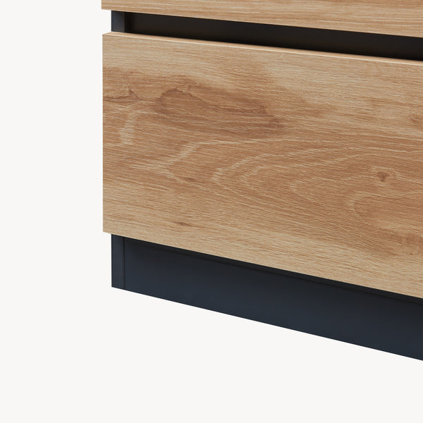 Sideboard Kyr černé/ dub rustikální vzhled [en.casa]