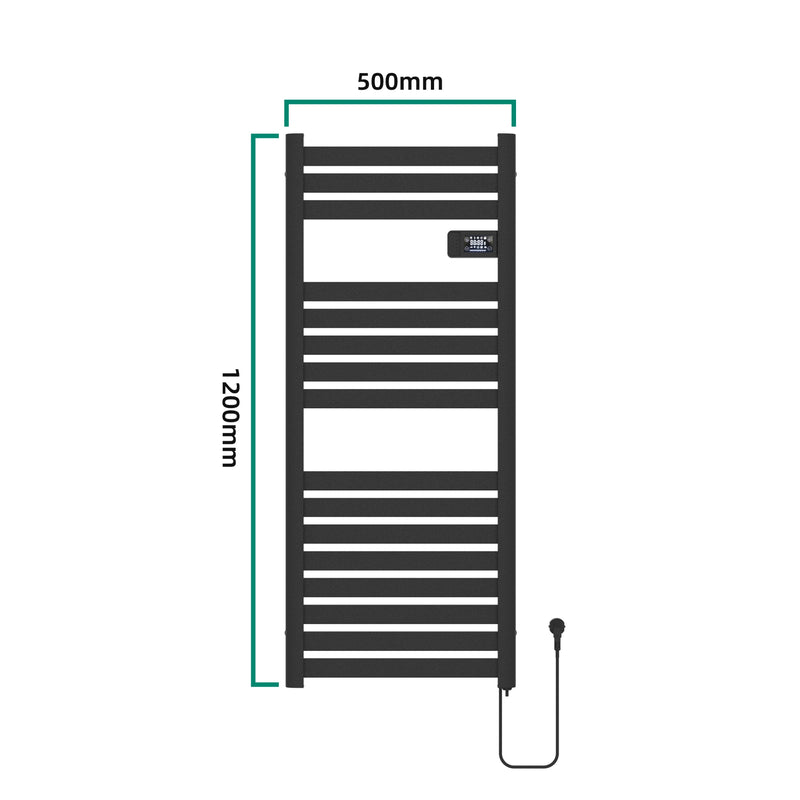Maßskizze Elektrický topný žebřík na ručníky Ringebu 120x50cm v různých barvách [pro.tec]