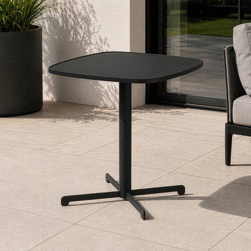 Venkovní bistro stůl Foggia 75x70x70 cm ocel antracitová šedá [casa.pro]