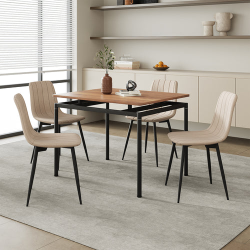 Jídelní sestava Hemnes 5dílná dubový vzhled/světlá hnědá [en.casa]