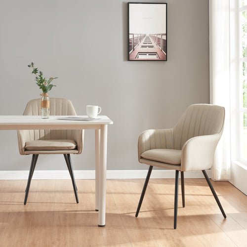 Esszimmerstuhl Kannonkoski im 2er Set Beige [en.casa] - premiumXL