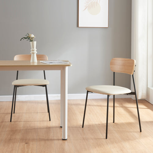 Esszimmerstuhl Jyväskylä 2er Set 78x45x48 cm Beige [en.casa] - premiumXL