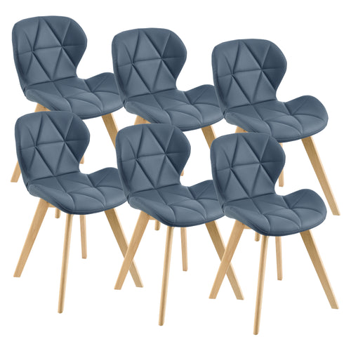 Esszimmerstuhl Älmhult 6 - er Set 78x47x52 cm Kunstleder versch. Farben [en.casa] - premiumXL