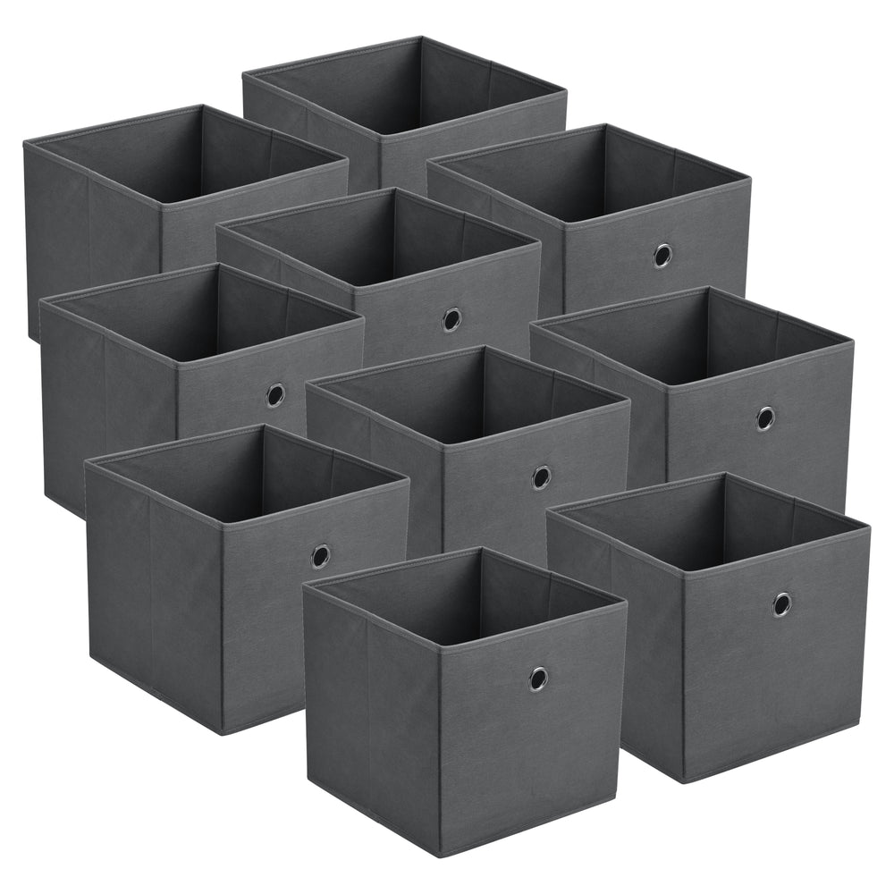 Skládací krabice sada 10 ks 30x30x28 cm netkaná textilie různé barvy en.casa