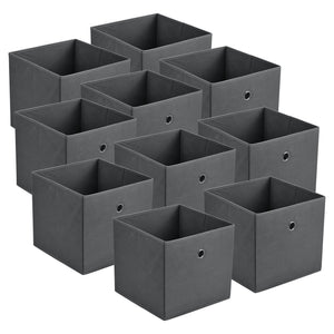 Skládací krabice sada 10 ks 30x30x28 cm netkaná textilie různé barvy en.casa