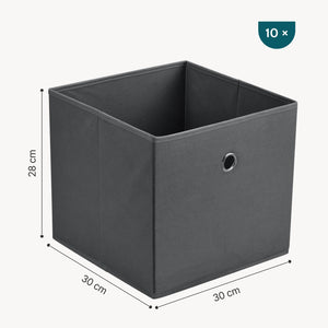 Skládací krabice sada 10 ks 30x30x28 cm netkaná textilie různé barvy en.casa