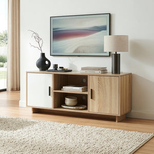 Televizní skříňka Kenta 120x39x52 cm Sonoma dubová optika/bílá [en.casa]
