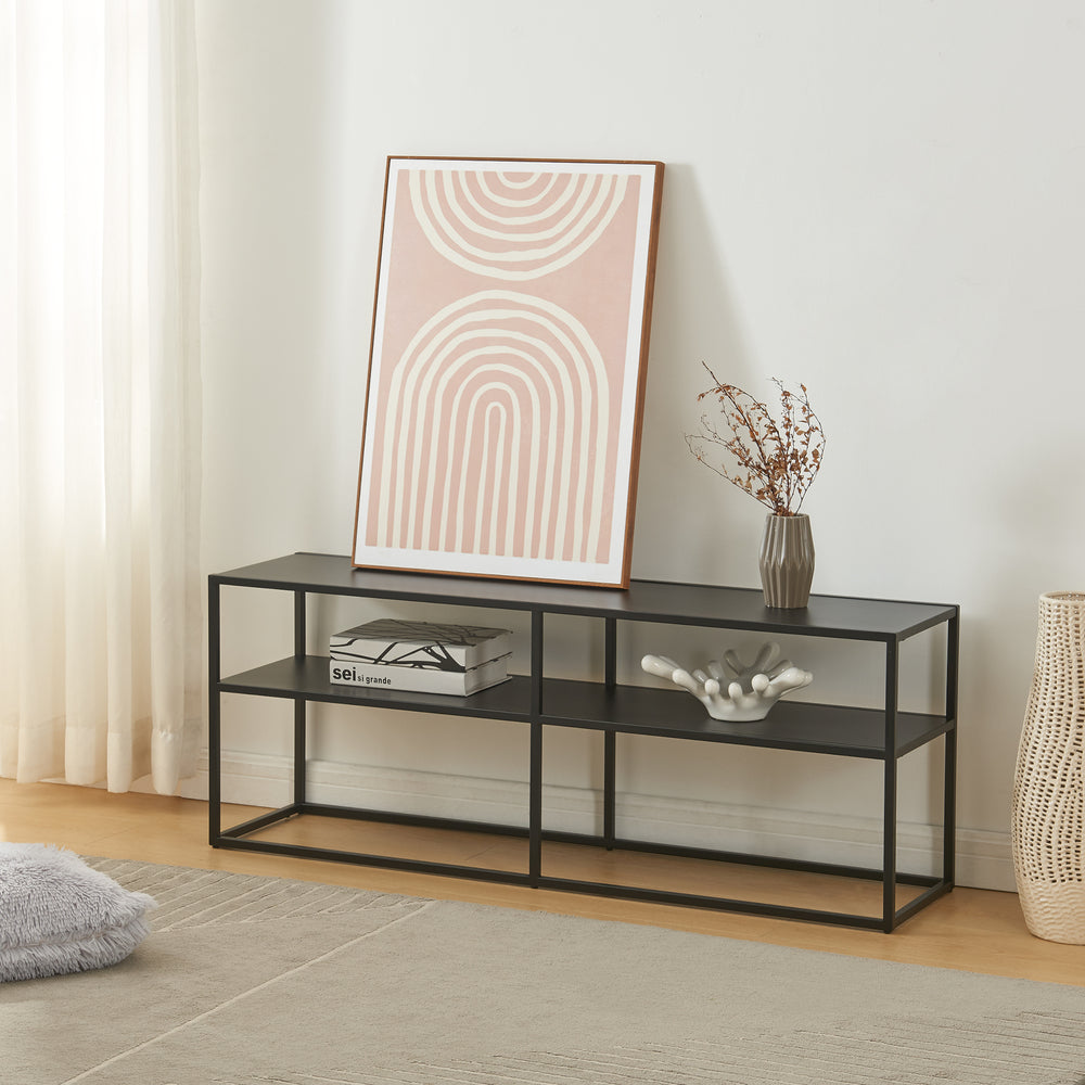 Televizní stolek Solund 120x30x46cm Černý [en.casa]