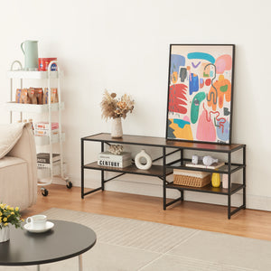 Fernsehtisch Västiarharg 120x30x46 cm Schwarz/Walnussoptik [en.casa] - premiumXL