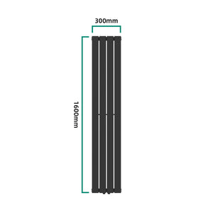 Designový radiátor Nore černý 160x30cm dvouvrstvý 1006W [neu.haus]