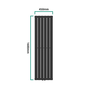 Designový radiátor Nore černý 160x45cm jednovrstvý 790W [neu.haus]