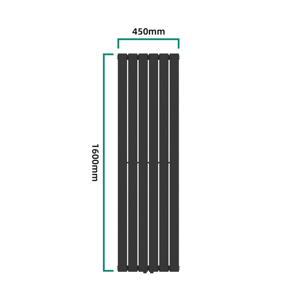 Designový radiátor Nore černý 160x45cm jednovrstvý 790W [neu.haus]