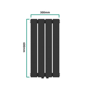Designový radiátor Nore černý 60x30cm jednovrstvý 249W [neu.haus]