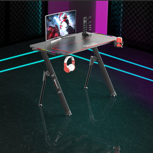 Herní stůl Stockton s RGB LED osvětlením Černý v různých velikostech [pro.tec]
