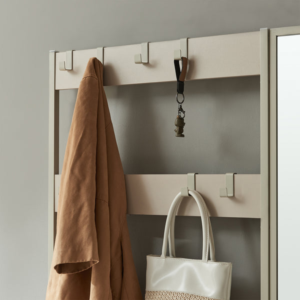 Věšák Napinerg s zrcadlem a botníkem 185x98x34 cm [en.casa]