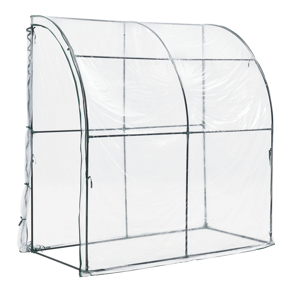 Závěsné skleníkové Juta 100x200x215cm PVC fólie transparentní [en.casa]