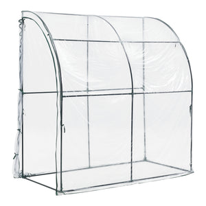 Závěsné skleníkové Juta 100x200x215cm PVC fólie transparentní [en.casa]