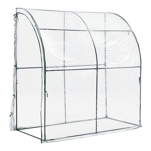 Závěsné skleníkové Juta 100x200x215cm PVC fólie transparentní [en.casa]