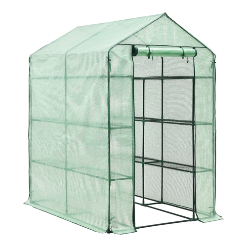 Gewächshaus Vale mit Ablagen 120x170x194cm Grün [en.casa] - premiumXL