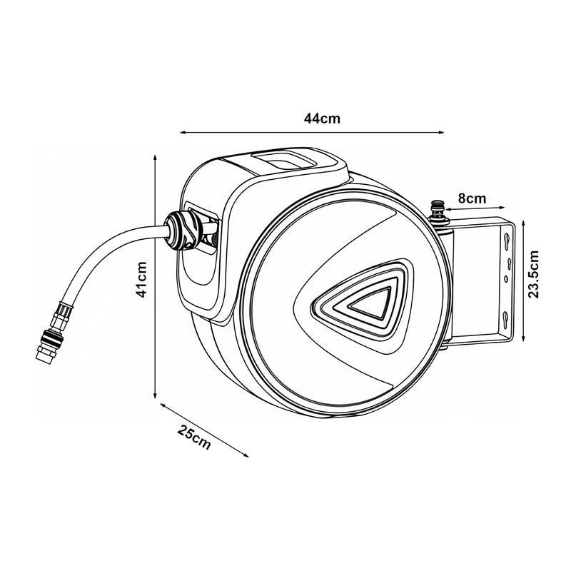 Maßskizze Naviják na tlakové hadice Nassau bílá/šedá [pro.tec]