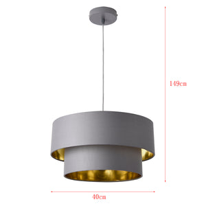 [lux.pro] Závěsná lampa LOPAR HT2000X2 šedá E27
