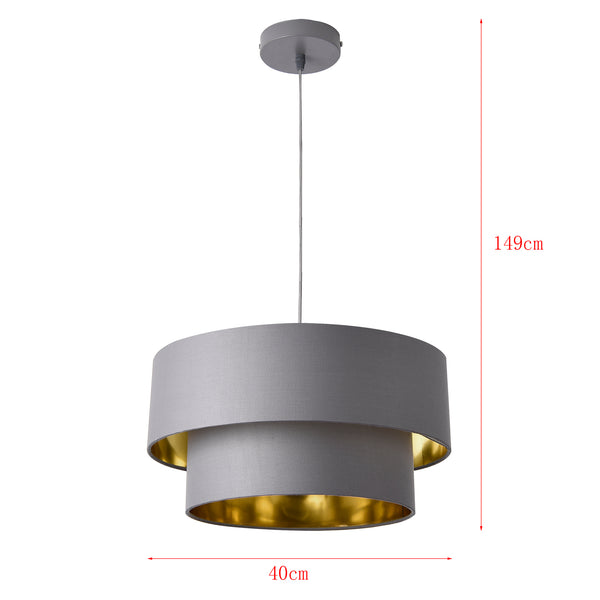 [lux.pro] Závěsná lampa LOPAR HT2000X2 šedá E27