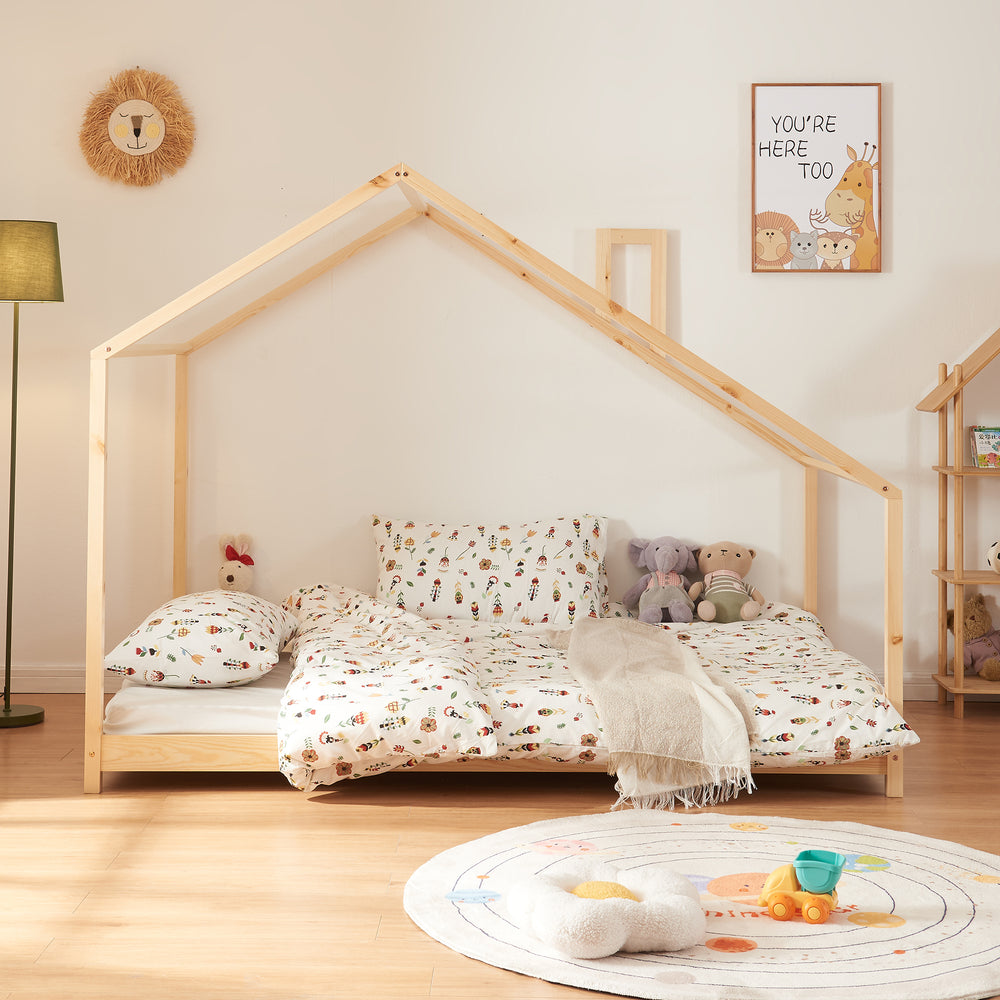 Dětská postel Siuntio borovicové dřevo přírodní [en.casa]