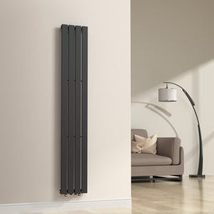 Designový radiátor Nore černý 180x30cm jednovrstvý 598W [neu.haus]