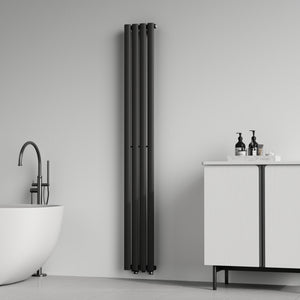 Designový trubkový radiátor Nore černý 180x24cm jednovrstvý 484W [neu.haus]