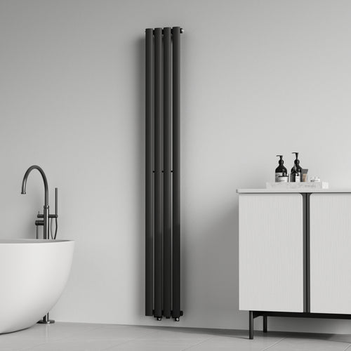 Designový trubkový radiátor Nore černý 180x24cm jednovrstvý 484W [neu.haus]