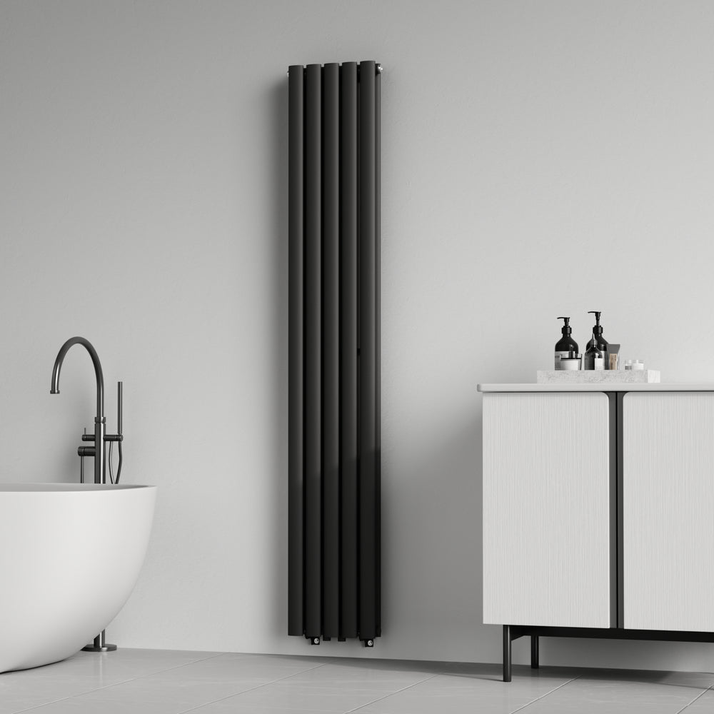 Designový trubkový radiátor Nore černý 180x30cm dvojitá vrstva 1122W [neu.haus]