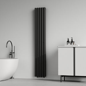 Designový trubkový radiátor Nore černý 180x30cm dvojitá vrstva 1122W [neu.haus]