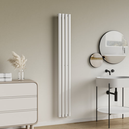 Designový trubkový radiátor Nore bílý 180x24cm jednovrstvý 484W [neu.haus]