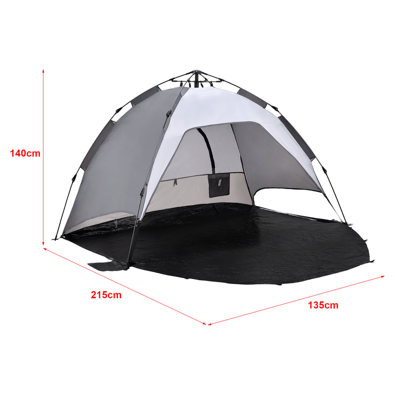 Měřítkový nákres Plážový stan Mullsjö Pop Up 215x135x140cm [pro.tec]