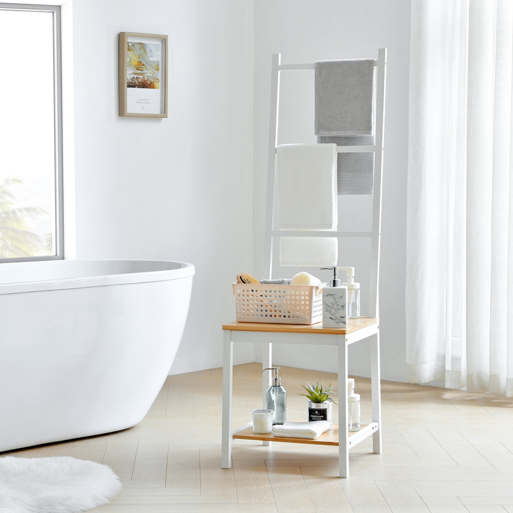 Herrendiener Juuka 133x40x42 cm Kleiderstuhl Bambus [en.casa] - premiumXL