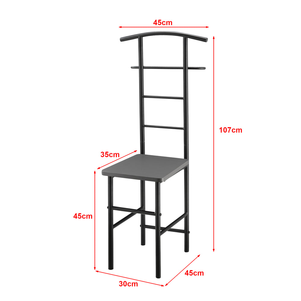 Herrendiener Stuhl Anaheim 107x45x45 cm mit Kleiderbügel en.casa - premiumXL